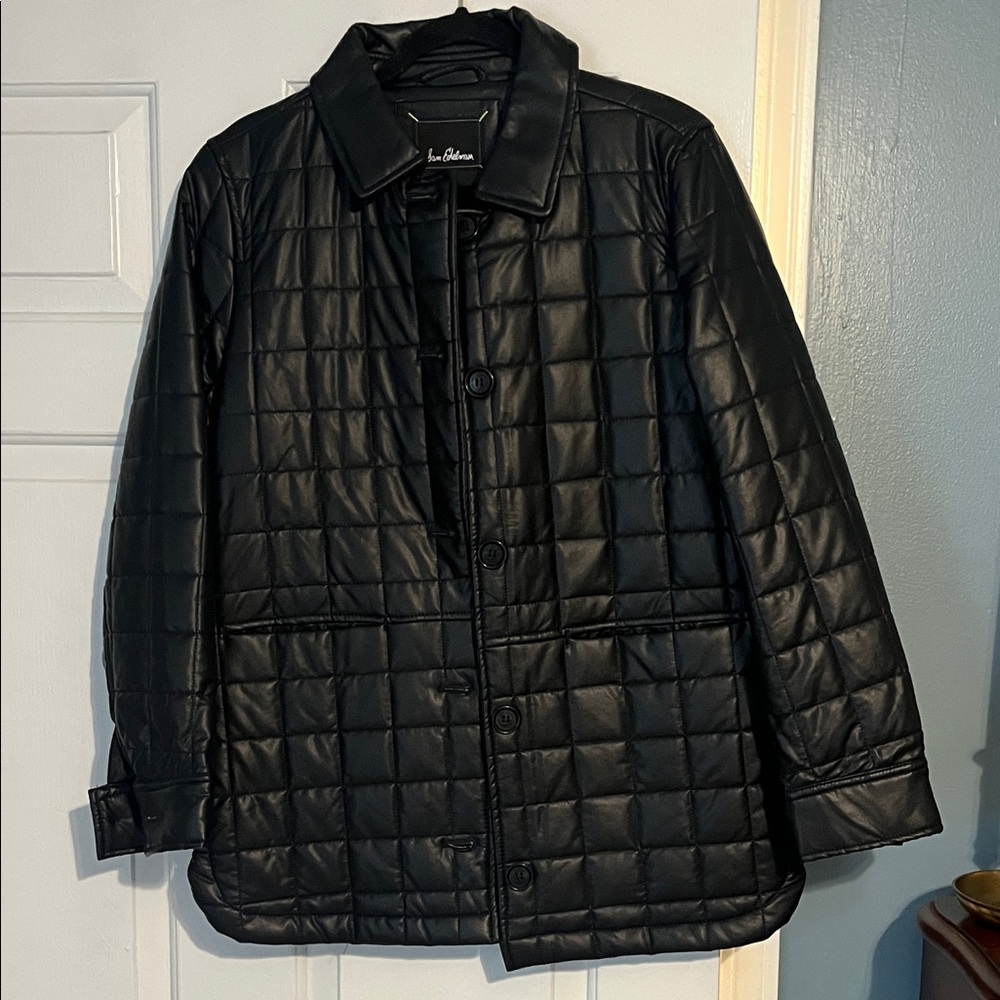 Sam Edelman black box quilted faux leather shacket.